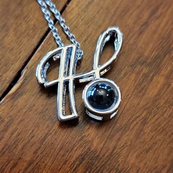 INITIAL JEWELED‎ necklace E T H C - Picture 5 of 15